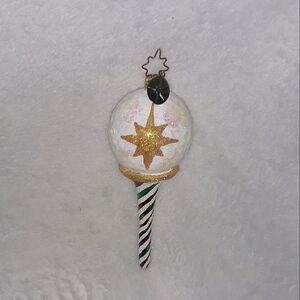 Christopher Radko TEE TIME Golf Ball on Peppermint Twist Tee Christmas Ornament